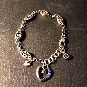 Brighton Silver Plated Heart Charm Bracelet
